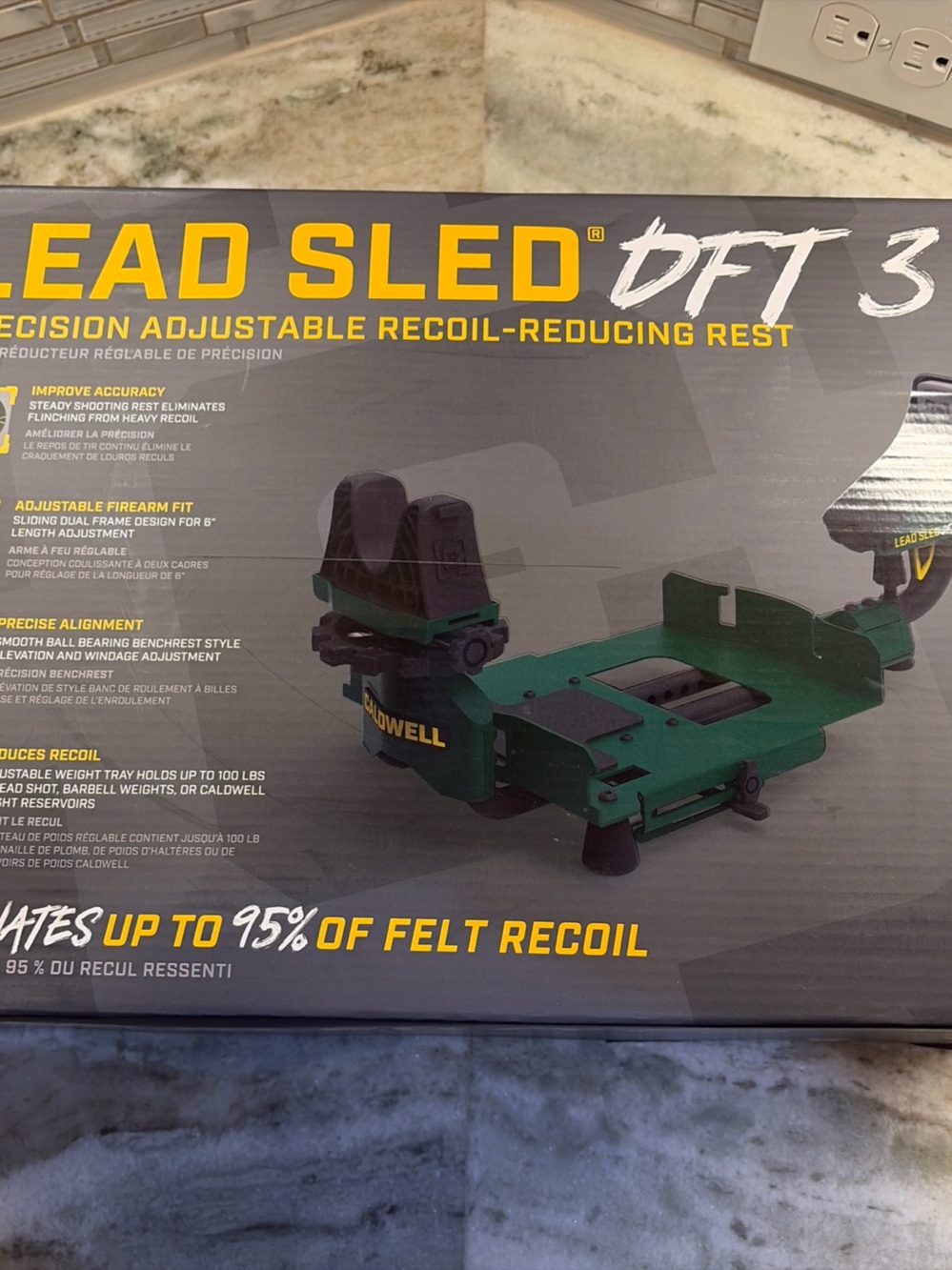 Caldwell Lead Sled DFT 3 Rifle/Shotgun Range Shooting Rest, Black/Green #1217425